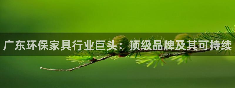 杏耀平台代理注册多少钱：广东环保家具行业巨头：顶级品牌及其可